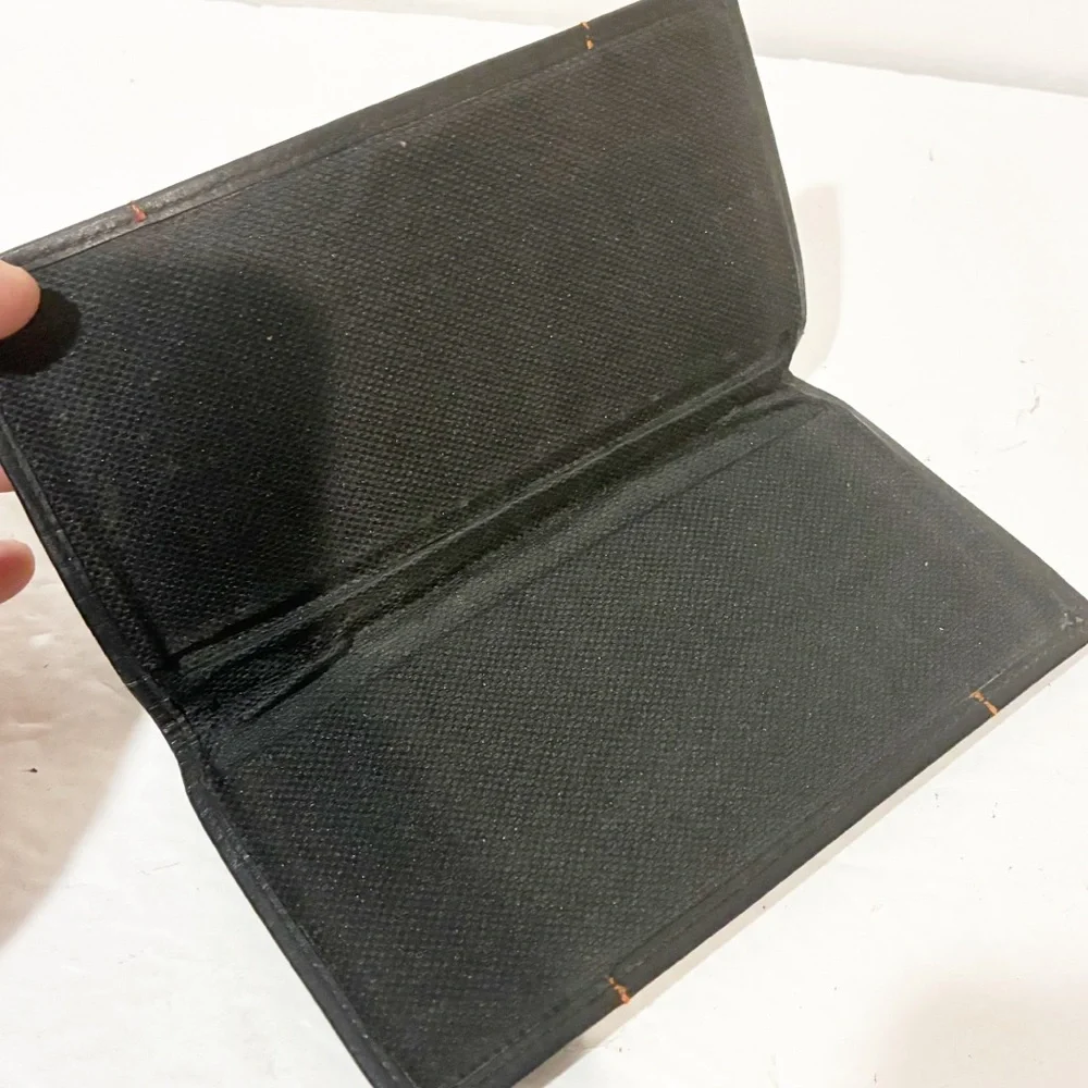 Vintage Harley Davidson Motorcycle Leather Long Black Checkbook‎ Wallet